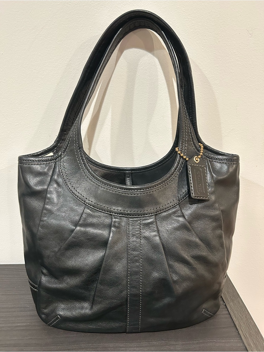 Coach Ergo Leather with Tattersall lining (Style No. 12240) EUC